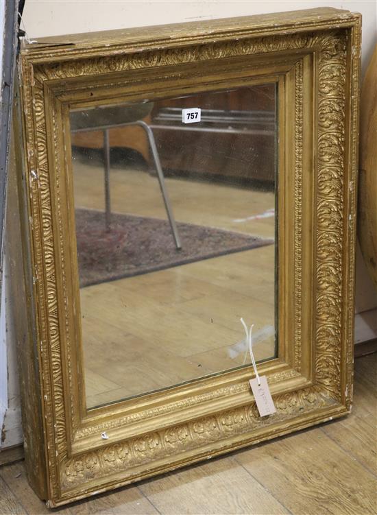 A heavy gilt frame wall mirror W.63cm